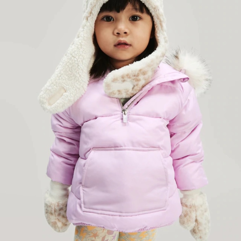GAP Toddler ColdControl Pink/Purple Puffer Hood - Picture 5 of 5
